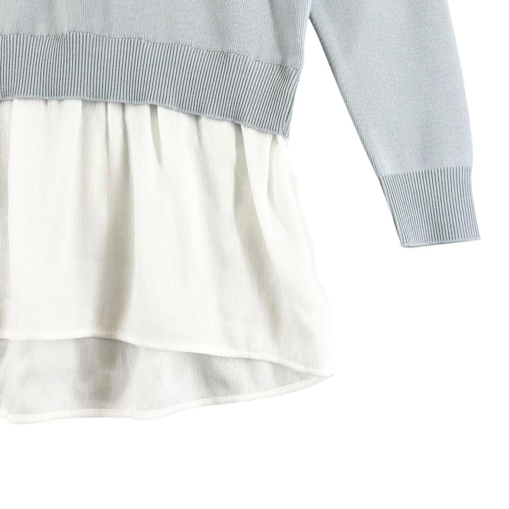 COUP DE CHANCE Plain Long Sleeve Knit Light Blue Women 34 Docking Pro Over Used