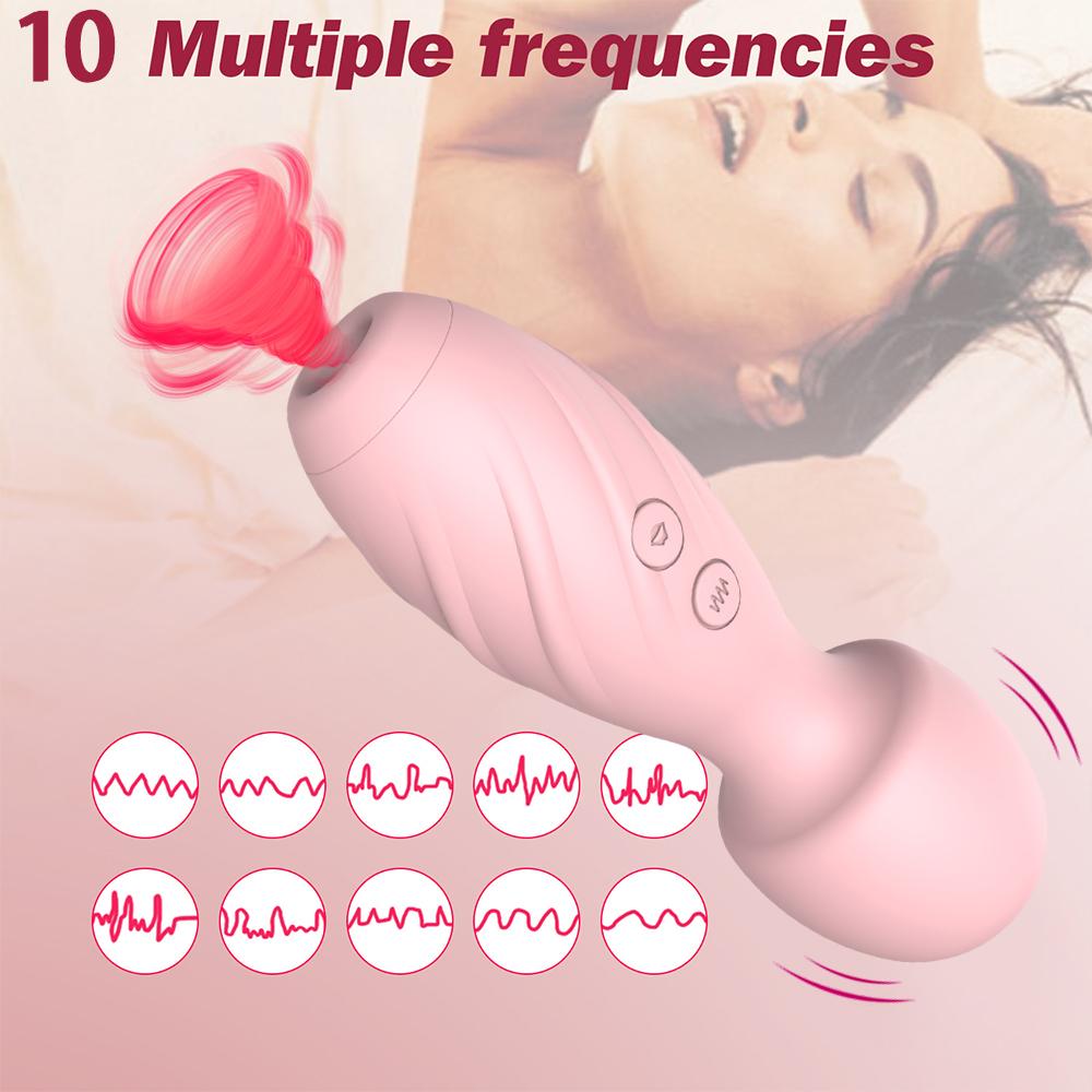 New 2In1 AV Magic Wand Vibrator 10 Modes Vibration Dildo Sucking Nipple Clitoris Massager G Spot Masturbation Sex Toys for Women