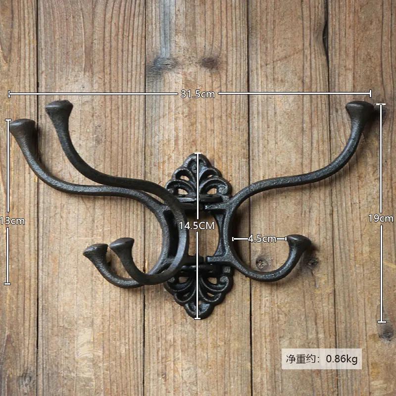 Retro Iron Art Cast Iron Hook Courtyard Garden Outdoor Wall Decoration Clothing Store Clothing Hat European Style Clothes-hook