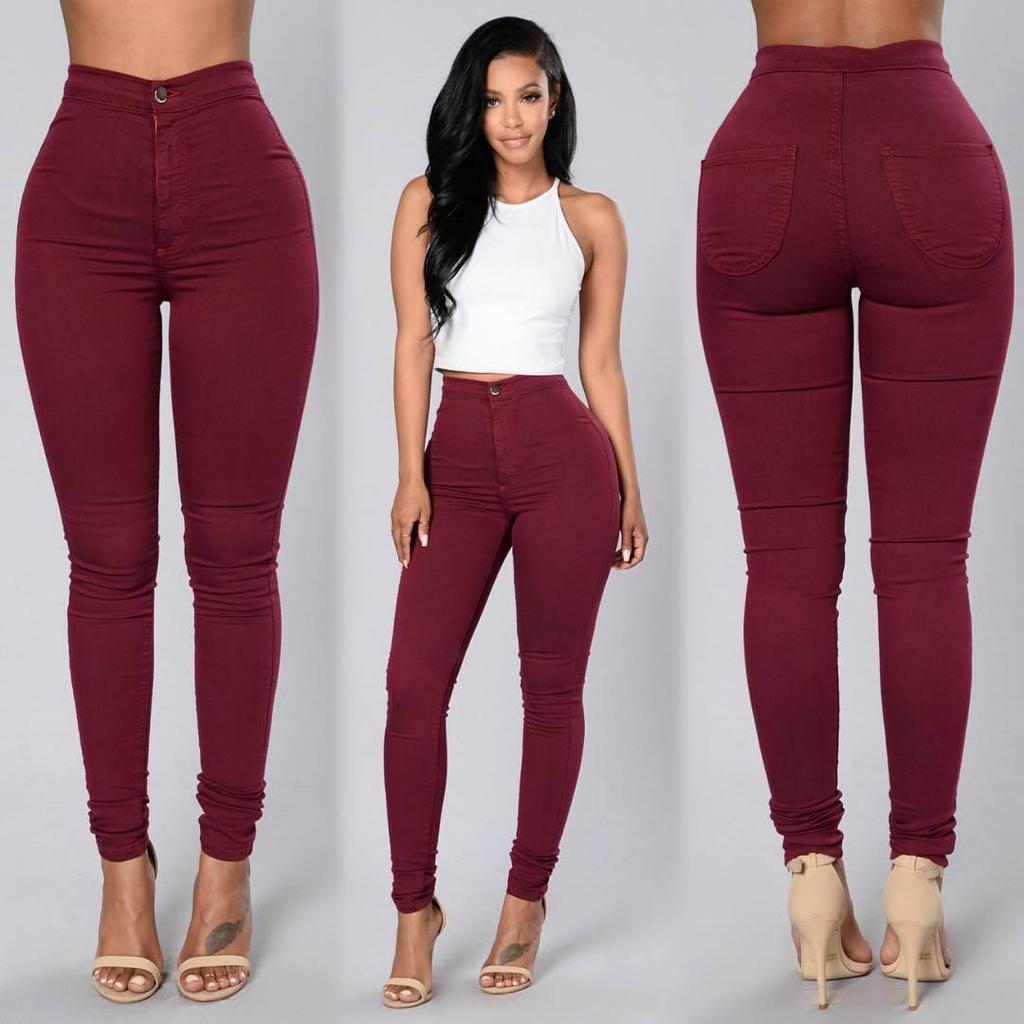 Women's Plus Size Patchwork High-Waist Skinny Stretch Jeans - Autumn/Winter Collection
