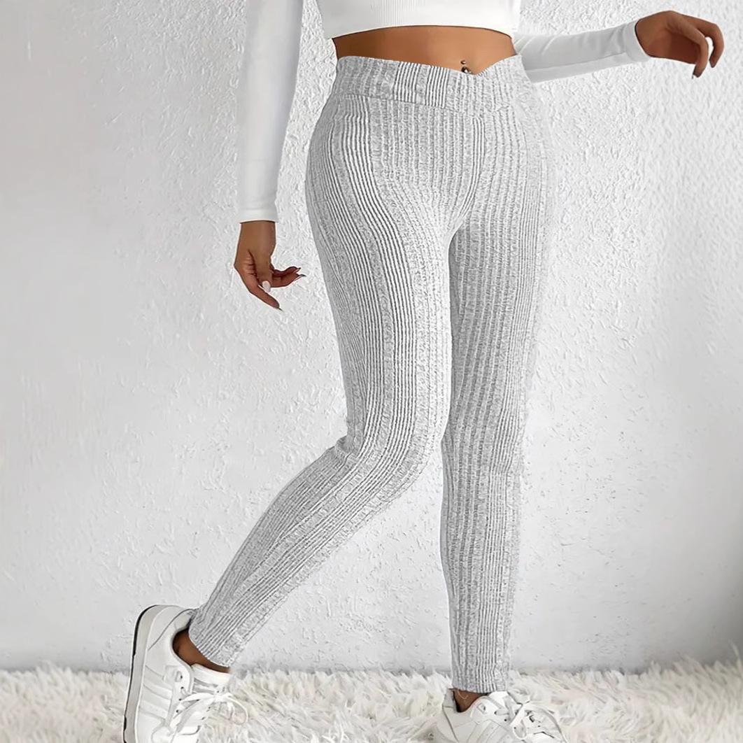 

2024 Осень Сексуальные Облегающие Полосатые В рубчик Брюки для Йоги XL серый