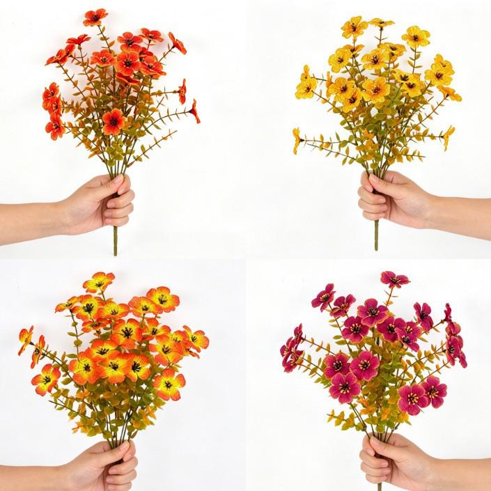 Autumn Eucalyptus & Violet Artificial Wedding Bouquet