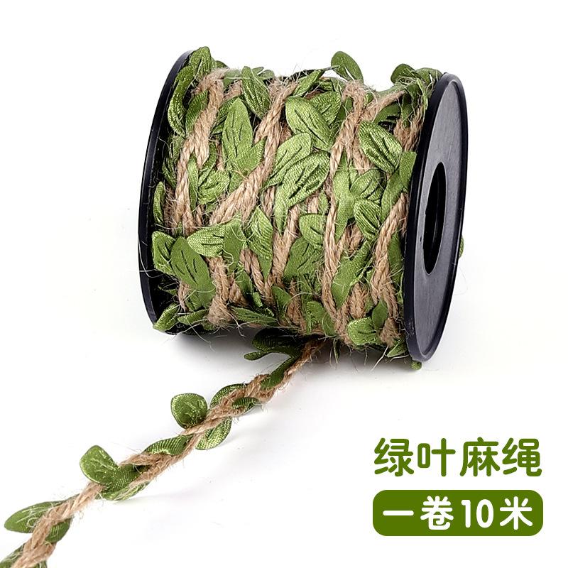 DIY Simuliertes Hanfseil Rattanblätter Kindergarten Handgefertigter Anhänger Mori Umweltdekoration Gewebtes Grünblattseil