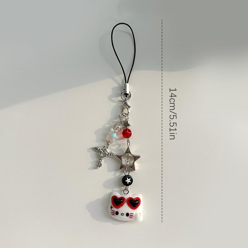 

Милий Ланцюжок для Мобільного Телефона Hello Kitty Брелок-Кіт Панк Ланцюжок від Втрати Ланцюжок на Зап ястя Телефона Ланцюжок для Навушників Камери A2