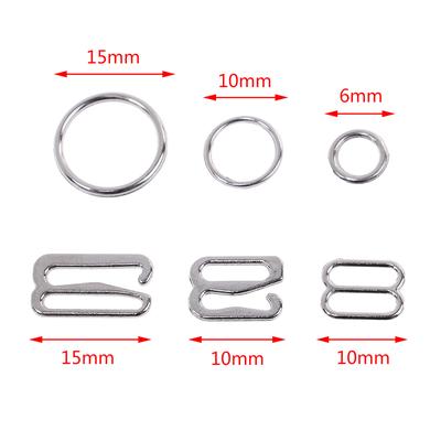 100 Silver Metal Bra Strap Adjuster Slider/Hooks/O Ring Lingerie Sewing Craft