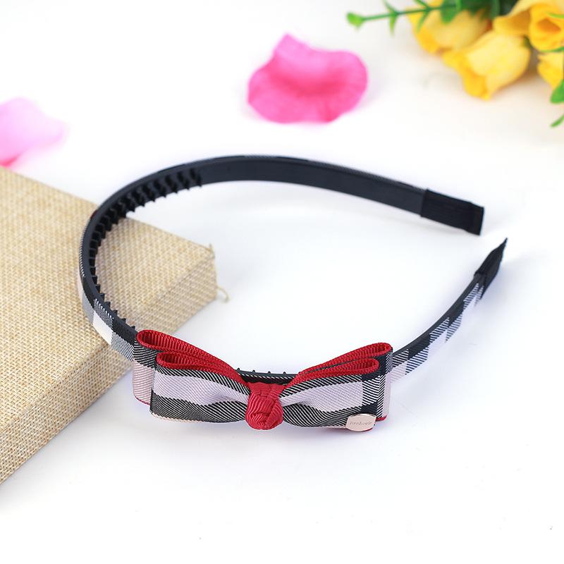 Korea Plaid Stripe Knot Headbands For Women High Quality Houndstooth Fabric Classic Wide Headband Girls Knotted Hair Accessories