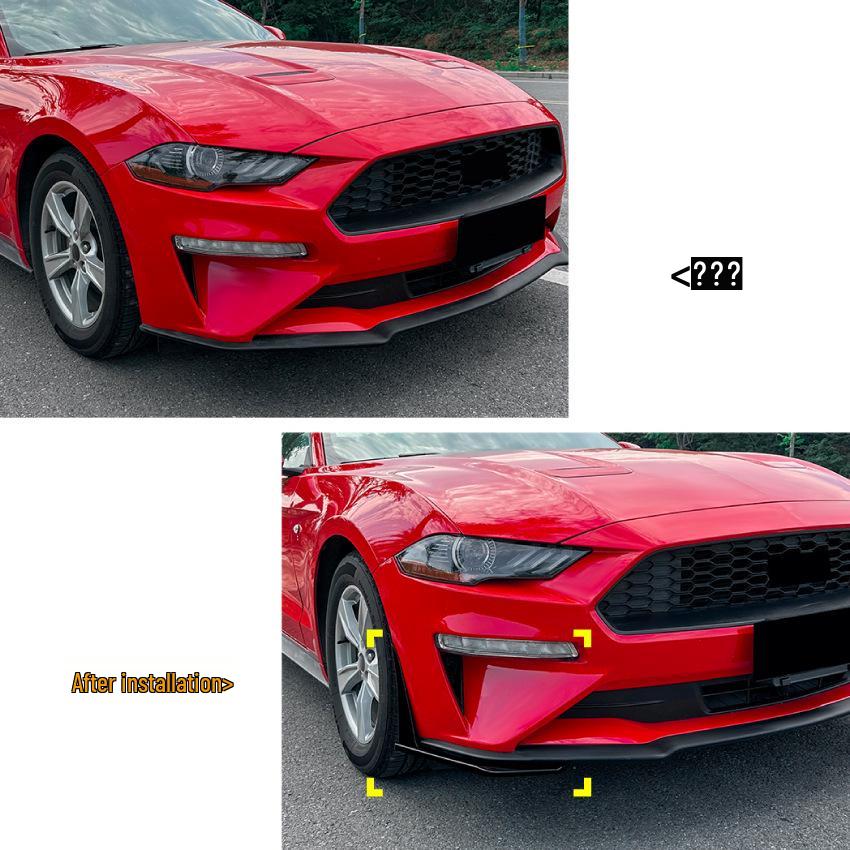 Front Bumper Wind Knife Spoiler Sticker for 2018-2023 Ford Mustang MK6.5