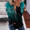 Womens Trendy Abstract Print Half-Zip Long Sleeve Hooded Sweatshirt Streetwear