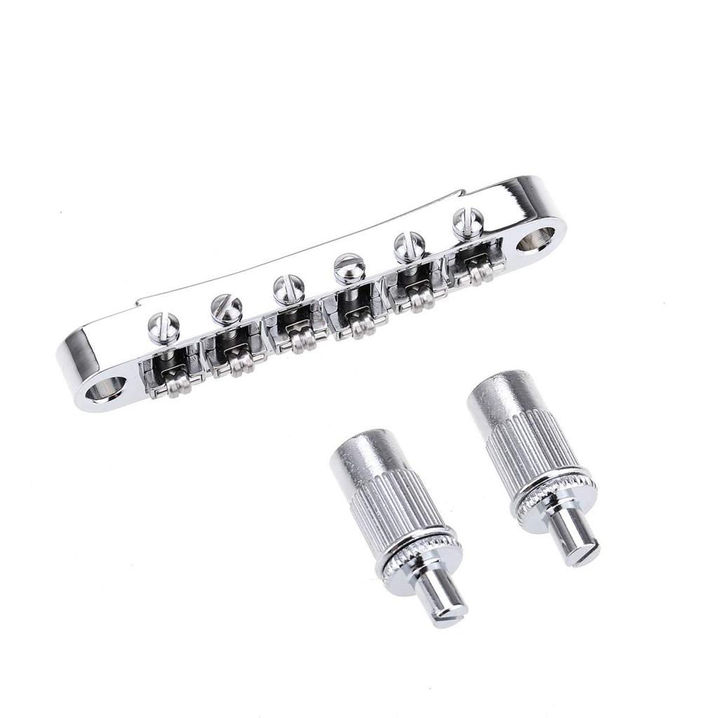 Musiclily Pro 10.4mm Pitch Roller Saddle Tune-O-Matic Bridge for LP Epiphone Les Paul SG Electric Guitars, Chrome