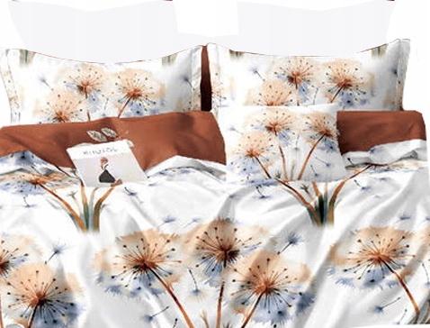 Warm flannel bedding 200x220 + Polish pillowcases 3 pieces, flowers