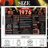 Back In 1976 Red and Black 50th Birthday Decorations Happy 50th Birthday Banner Vintage Birthday 50 Years Ago Backdrop Theme Decor 50th Gifts for Man