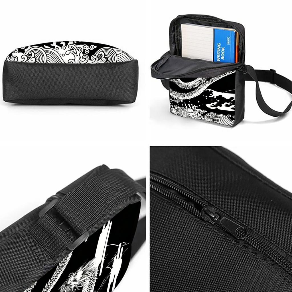 Zaino a 3 Pezzi/Set con Stampa Drago Divino Cinese, Borsa a Tracolla, Astucci per Ragazzo/Ragazza, Miglior Regalo, Cartoni Animati, Zaini Scolastici per Studenti