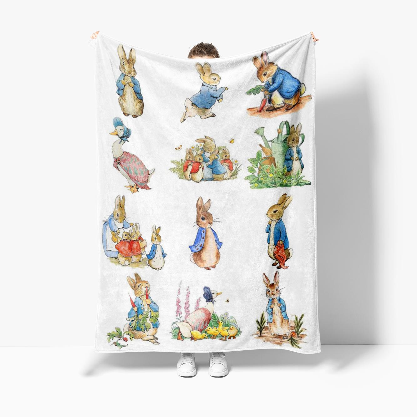 

Soft Sherpa Blanket Peter The Rabbit Flannel Blanket for Bedding Room Sofa Soft Blanket Bedspread Home Decor Office Nap 30x40in