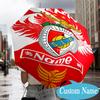 Custom Name Benfica Football Crest Umbrella Folding Umbrella, Automatic Umbrella - 8-Frame for Travel, Casual Lightweight Personalized Gifts