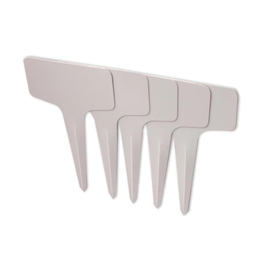 Durable White Plastic Plant T-type Tags for Garden Seedling Tray Pots Decoration and Labels 6x10cm