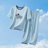 2025 Kids' Summer Pajamas: Short-Sleeved Long Pants Air Conditioning Set for Boys and Girls