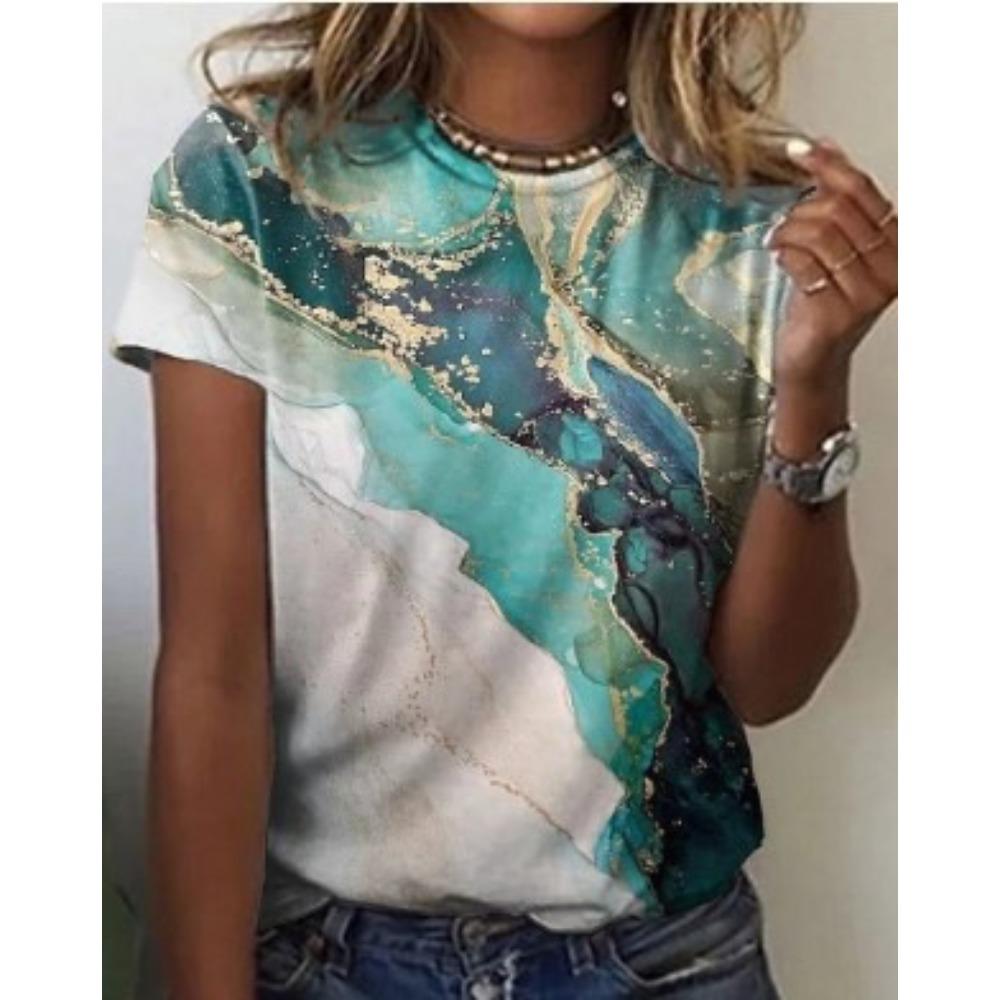 2026 Summer Women's Clothing Cute Owl Pattern 3D Printing Crew Neck Short Sleeve Women's T-Shirt