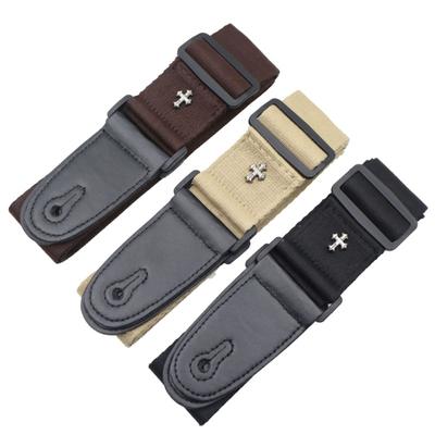 Electric Guitar Strap Acoustic Folk Guitarra Belt Straps Vintage Cross Personality Guitar Straps Pick Pocket Guitar Accessories
