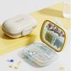 Mini Double Layer Seven Days Pill Box 7 Grids Sealed Pill Organizer with Lid Moisture-Proof Pill Dispenser for Home&Travel