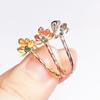 Sterling Silver S925 Jade Amber Flower Clip with Long Needle Buckle
