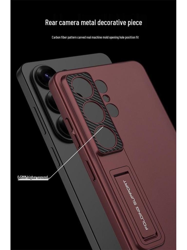 Samsung S26 Ultra Slim Phone Case with Stand - Solid Color Protective Cover