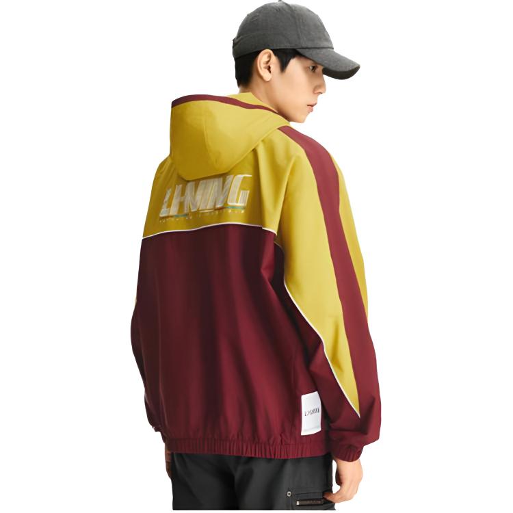 Li-Ning Color Block Letter Zip Hooded Windbreaker Men Outerwear AFDW849-4