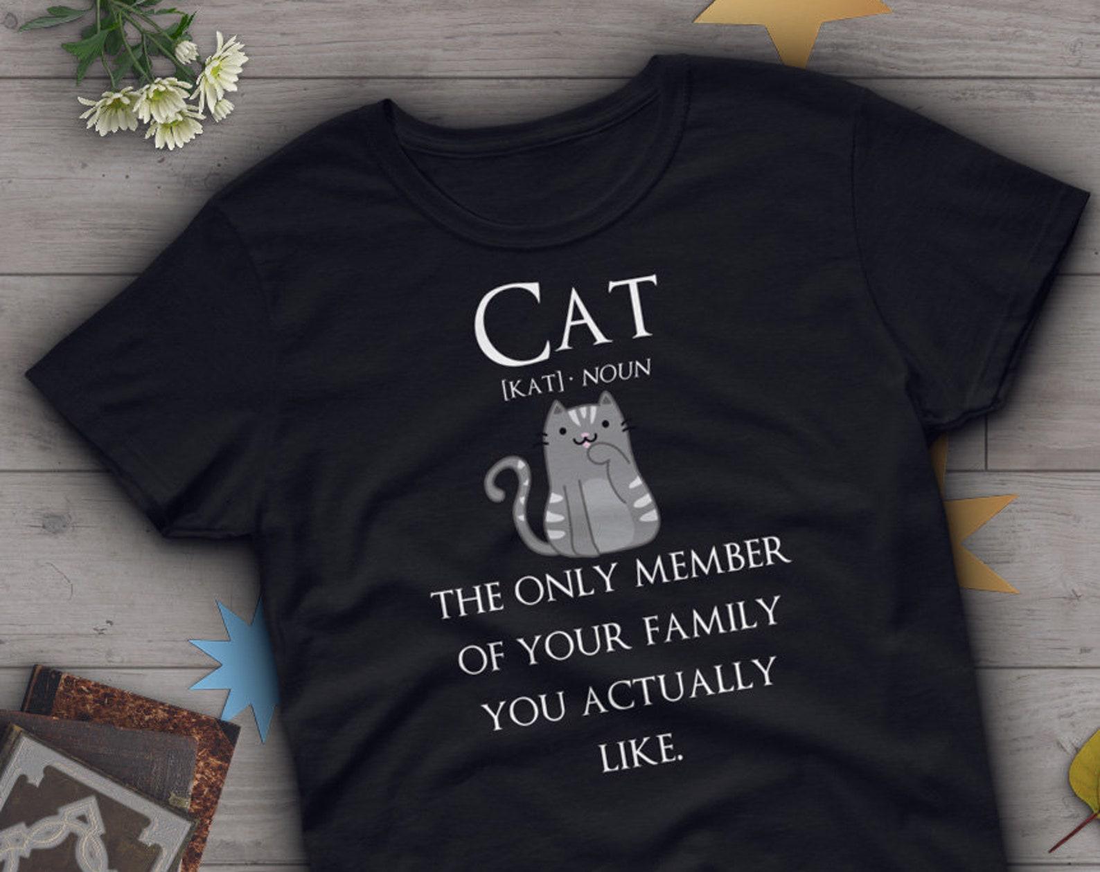 Funny Cat Shirt,  , Cat Lover Gift, Cute Cat T-shirt, Cat Lover Tshirt, Pet Graphic Tee, Cat Lover Top, Cat Definition, Blue, Navy 100