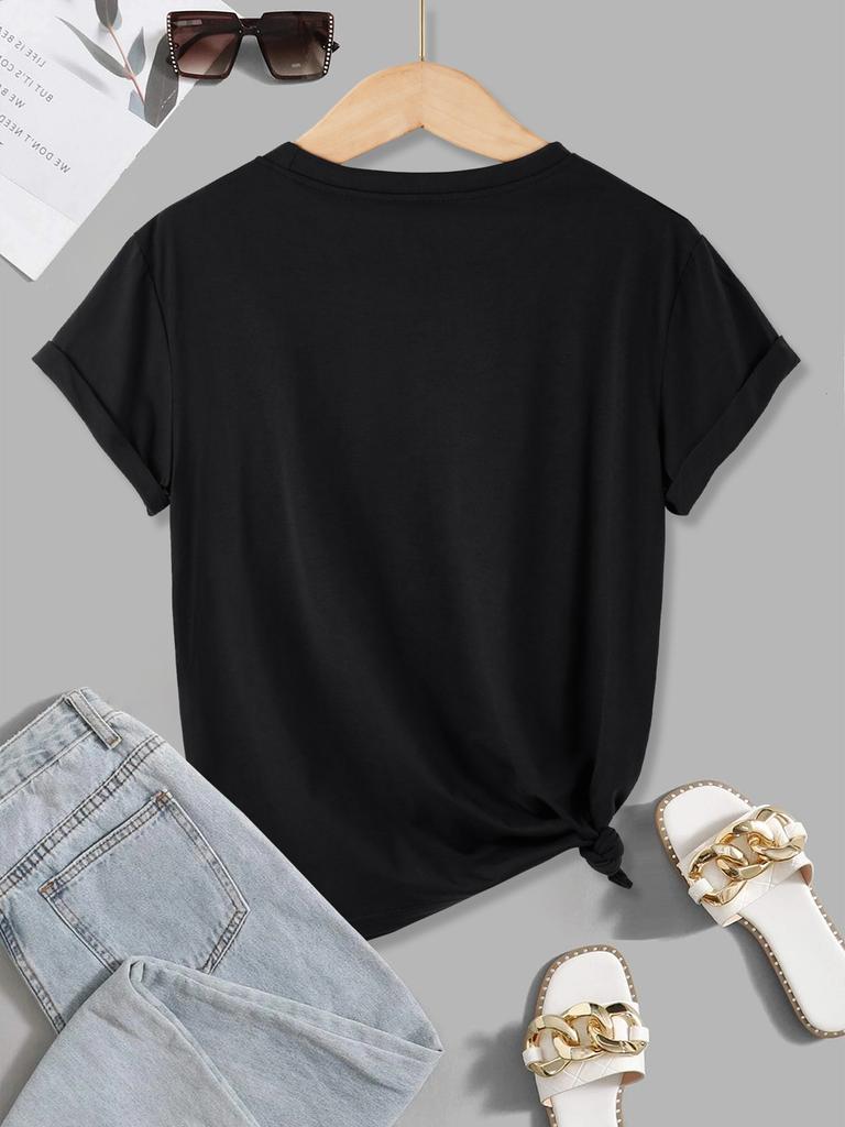 Red Mushroom Personality Prints TShirts Women Summer Short Sleeve Tops ONeck Soft T Shirt Basics Comfortable Womans Clothes