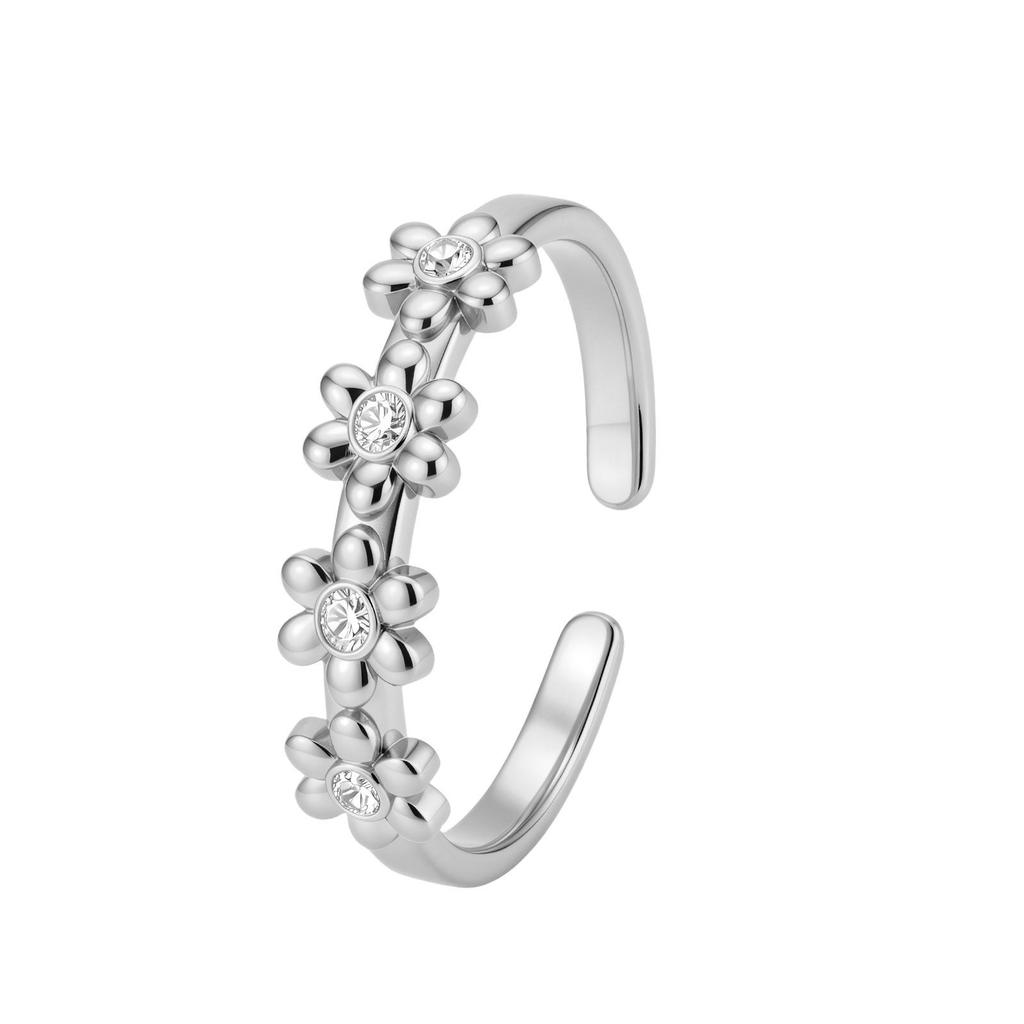 New Style Matching Open Adjustable Rings with Diverse Inlaid Diamonds for Couples