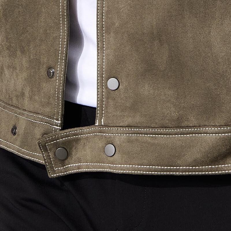 JOW Men's Suede-Effect Multi-Pocket Jacket