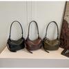 IELGY Ladies Korean Version Large-Capacity Pleated Dumpling Bag High-End Casual Commuter Underarm Bag Can Be Cross-Body