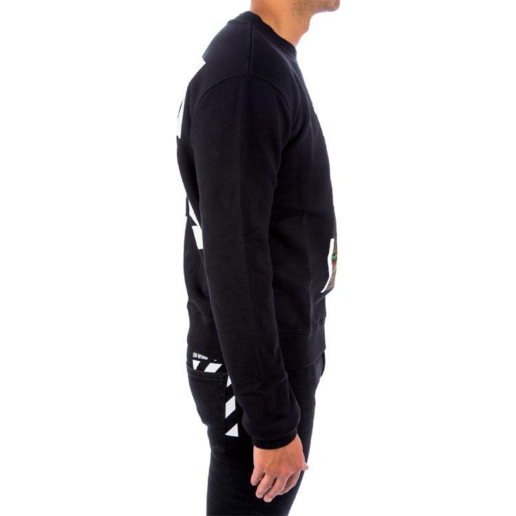 OFF WHITE FW20 Sweatshirts Men's Black Crew Neck Moderate Regular OMBA025F20FLE0121001