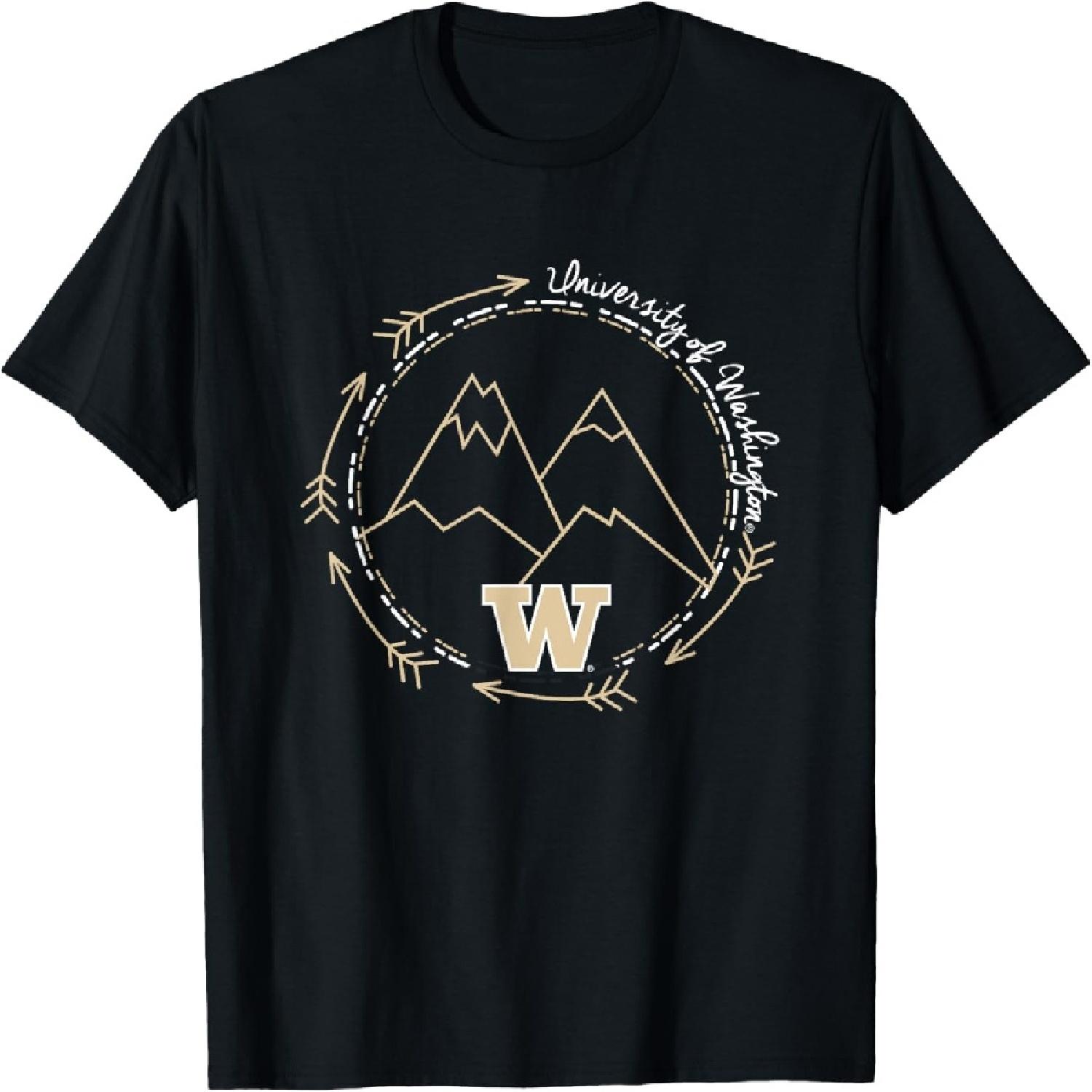 Washington Huskies Unisex-Adults Black T-Shirt XXXXXL разноцветный