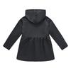 Girls' British Style Button Trench Coat with Detachable Hood - Waist-Defining, Solid Color, Mid-Length, Autumn Classic Fashion.