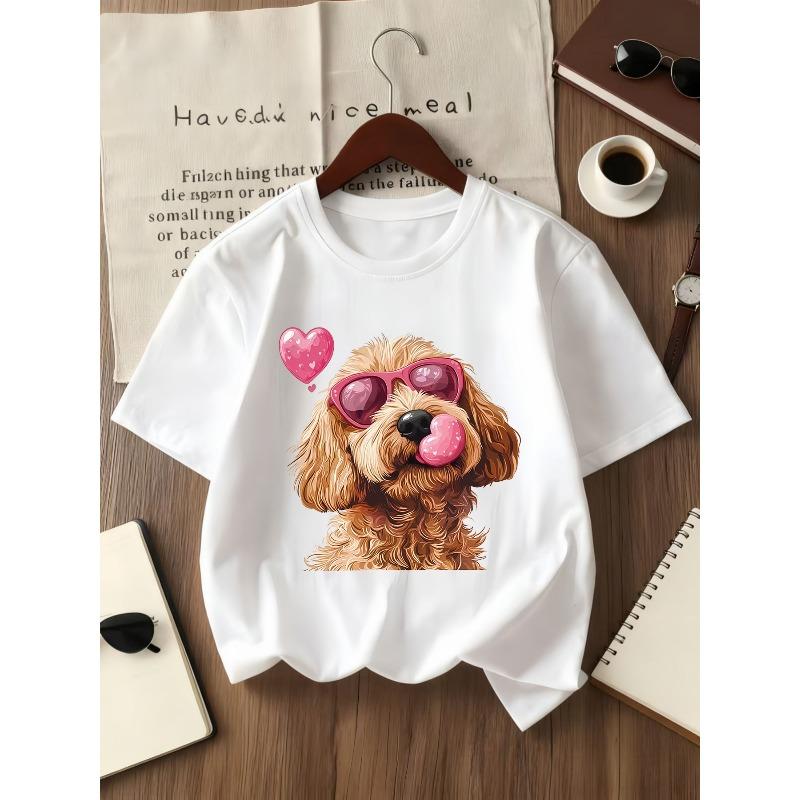 European sizes Girl's Round Neck T-Shirt, Short Sleeve, Summer Casual Comfortable Sporty Fashion Top for Teen Girls' Daily Wear