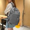 Schoolbag1011 New Leisure Travel Couple Backpack Junior High School College Student Large Capacity Schoolbag Solid Color Backpack Women
