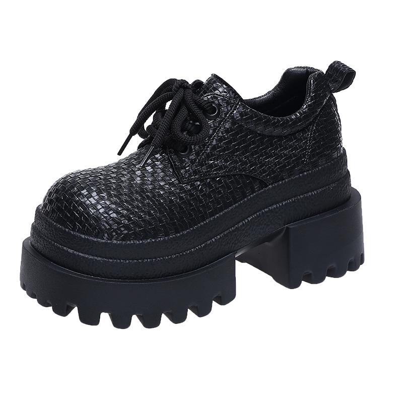 Fashion Designer New Autumn Women Weave Leather Sneakers Pumps 9CM High Platform Casual Shoes Thick Sole Walking Shoes Zapatos Mujer