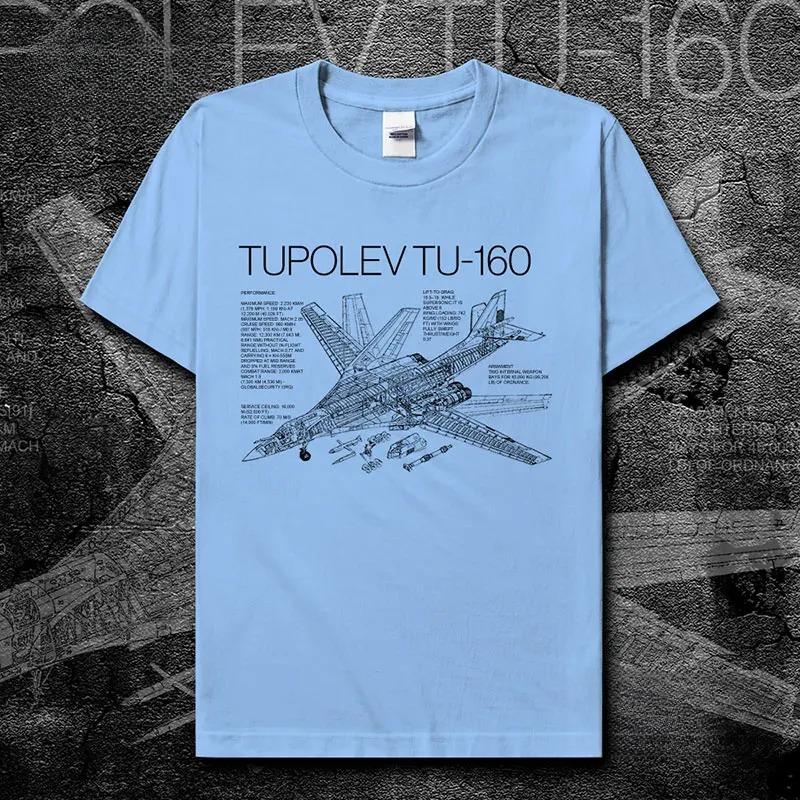 Russian Tupolev TU160 White Swan Bomber Detailed Illustration Printing TShirt Cotton ONeck Short Sleeve T Shirt Size S3XL