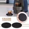 3/6 Pçs Silicone Bebida Coaster E Suporte Resistente Ao Calor Bandeja De Copo Esteira De Secagem Proteção Superior Da Mesa Antid
