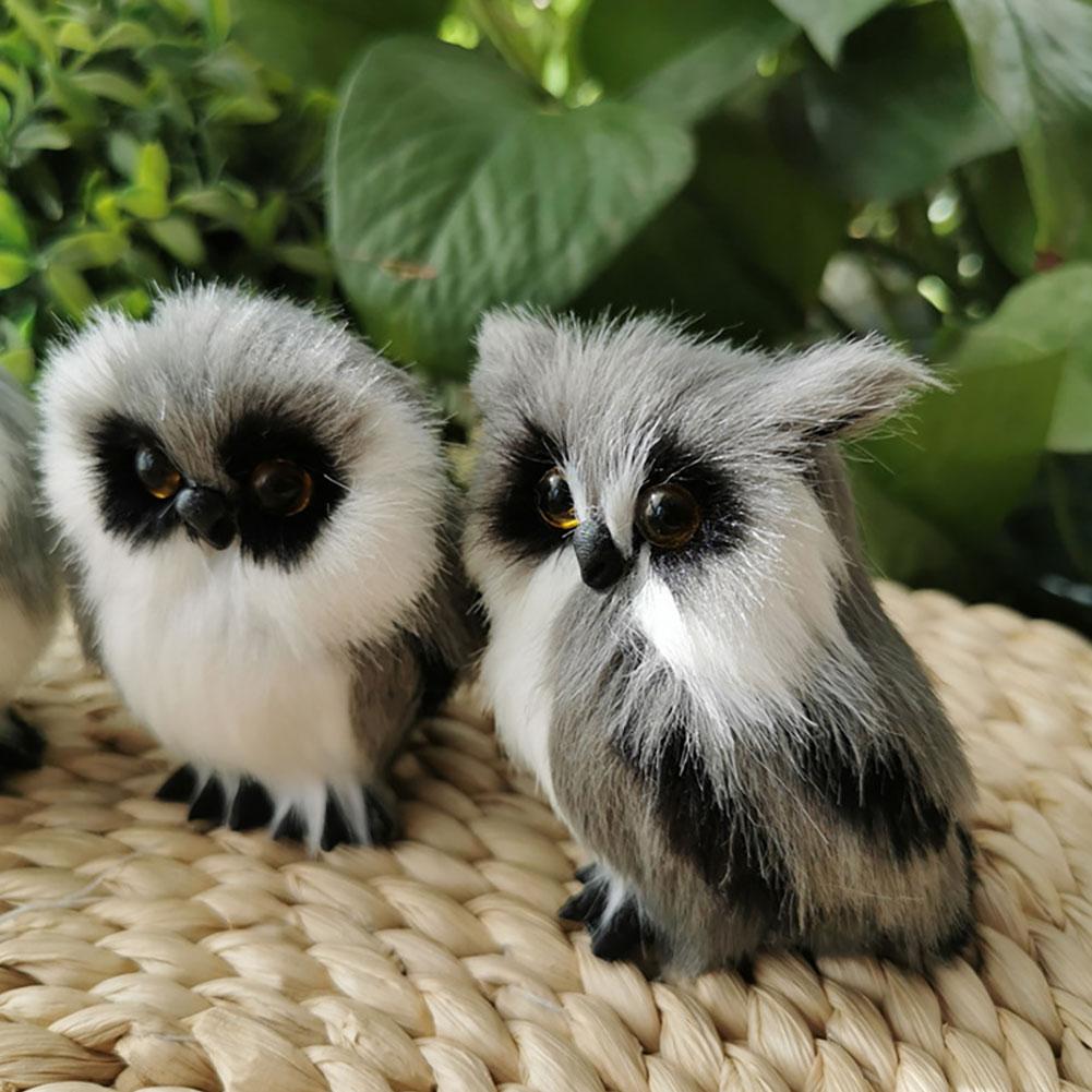 Simulation Owl Ornament Cute Furry Home Decoration Ornament Adornment Simulation Action Figures Christmas Kids Gift