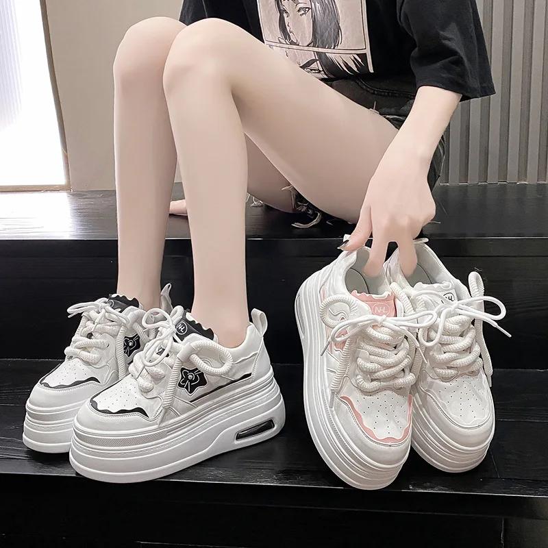 Модные кроссовки на высокой платформе 8 см — фото 4