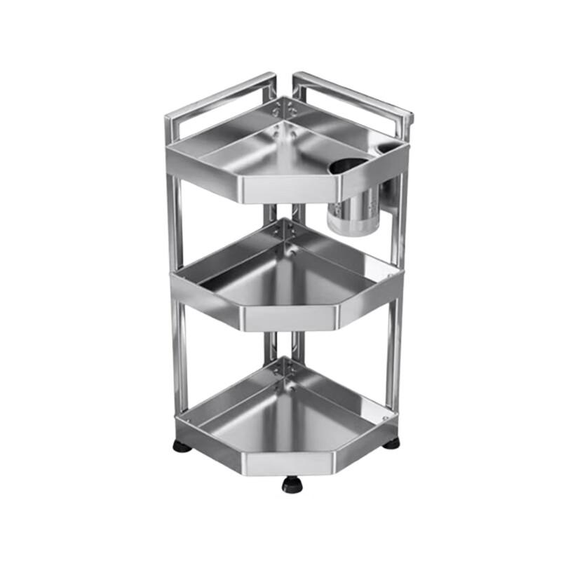Yingbai 3-poziomowy stalowy stojak na przyprawy na blat z uchwytem na nóż i sztućce