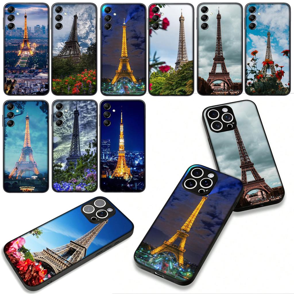 Love Paris Eiffel tower pink Phone Cover Case for Apple iPhone 16 15 14 Plus 13 12 Mini 17 Pro Max + ProMax 16E Air 16+ Casing