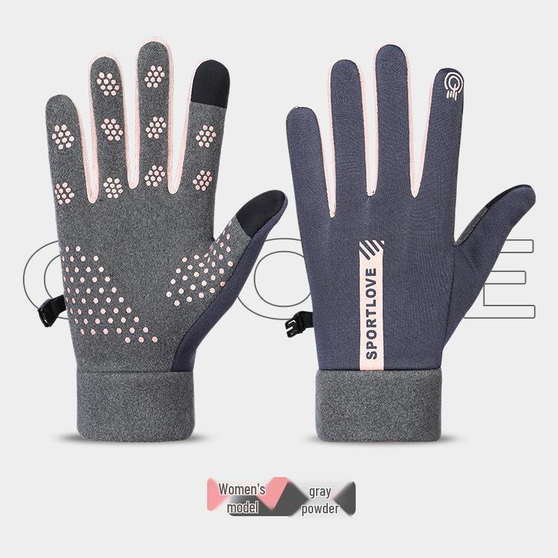 Unisex Velvet-Lined Winter Gloves: Windproof, Warm, Touchscreen Compatible, Non-Slip for Cycling, Driving, and Outdoor Sports
