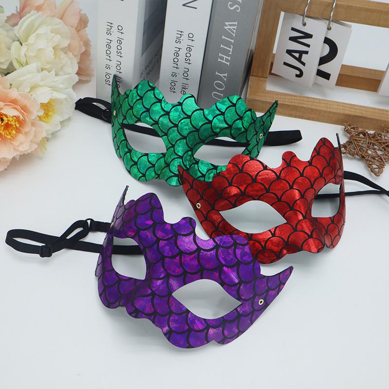 Iridescent Mask Lightweight Party Performance Prop Women Costume Mask Mystical Fish Scale Mask For Themed Parties Prom
