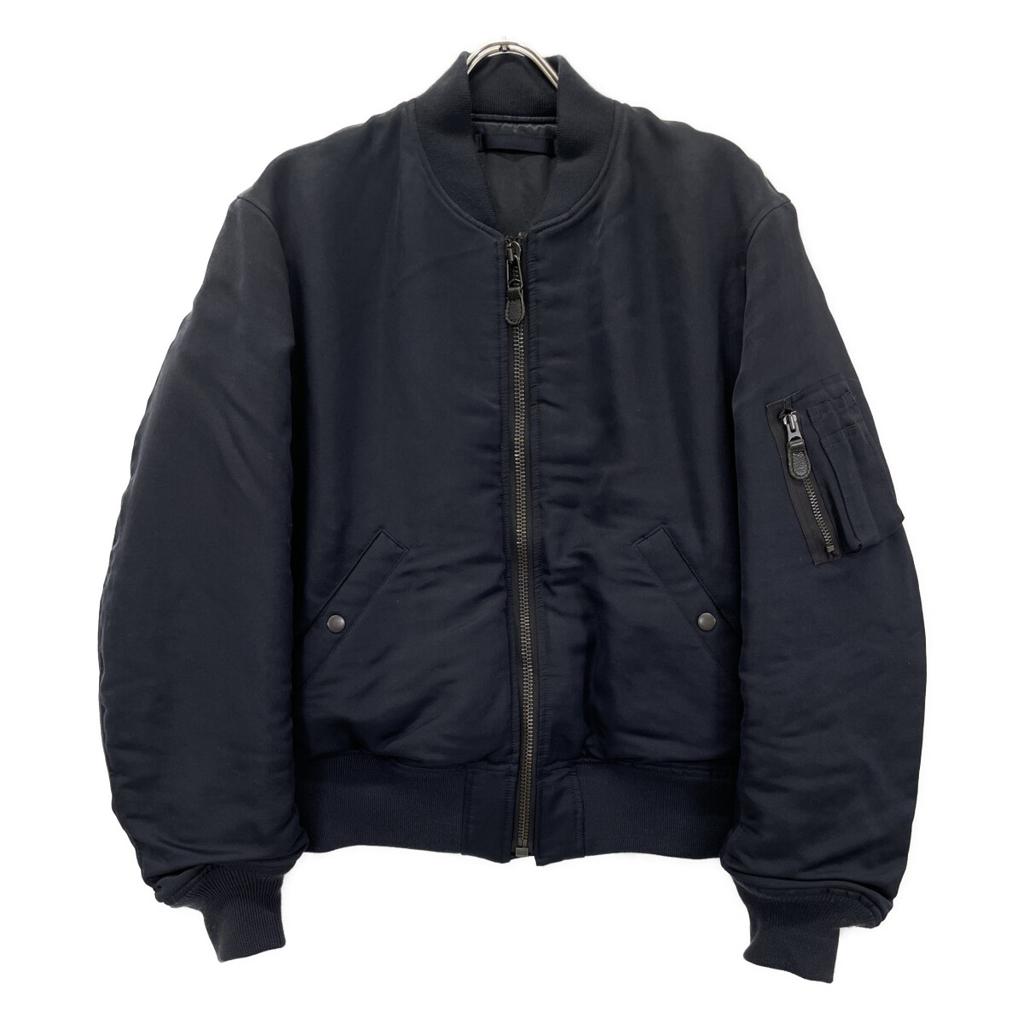COMOLI U03-04005 Black Silk Nylon MA-1 Jacket 3 blackUsed