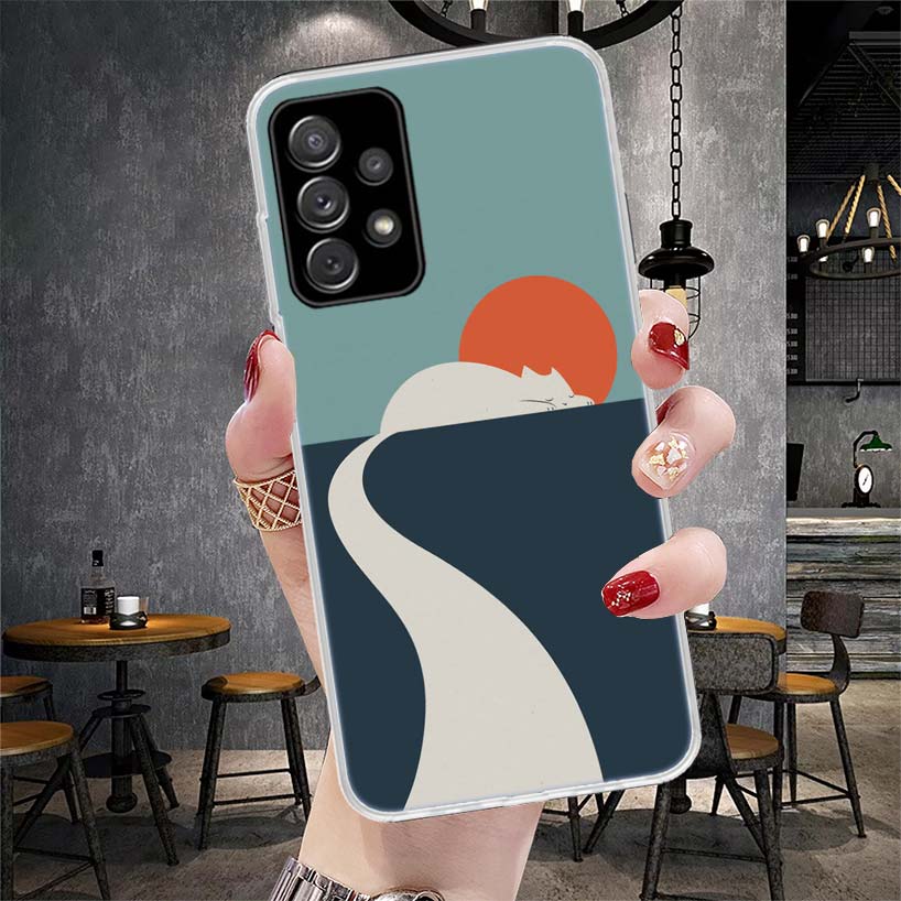 Art Cat Mount Fuji Japan Soft Phone Case For Samsung Galaxy S22 S23 S24 S25 Edge S26 Ultra S20 FE S21 Plus + Fundas Coque Galaxy