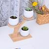 Durable Planter Tray Anti Deformed Bamboo Plants Pot Holder Stand for Succulent