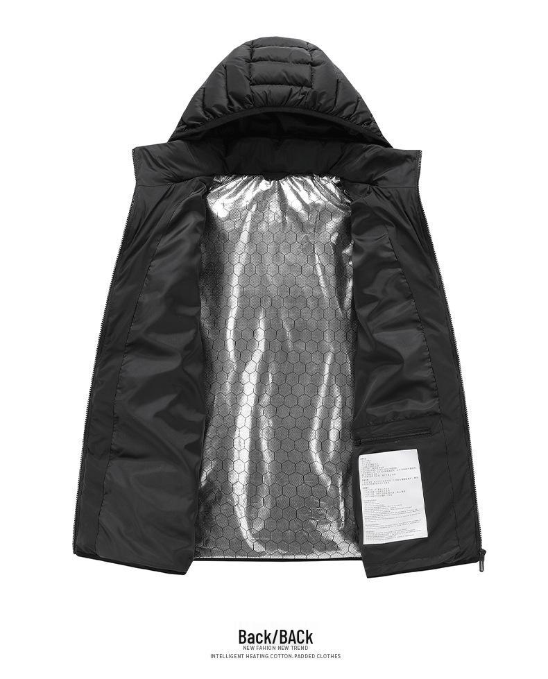 Men's Dual-Control USB Heated Cotton Coat with Nine-Zone Electric Heating