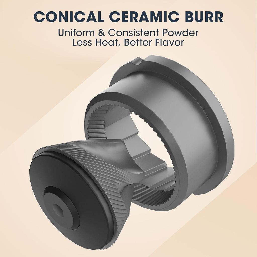 first coffee mill that can grind coffee while equipped with 38 levels of adjustable speed grinding function and ceramic corn and a large 2000mAh